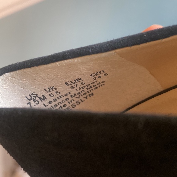 Franco Sarto Women's Jesslyn Pump black suede. Square heel point toe Sz 7.5 - Picture 6 of 6